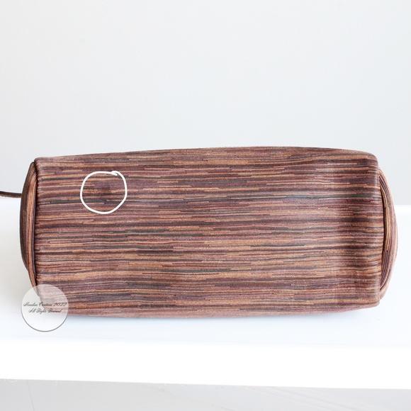 Hermes Herbag Tote Bag Cabas PM Brown Vibrato Leather & Canvas 2-In-1 Bag HTF - Picture 10 of 17